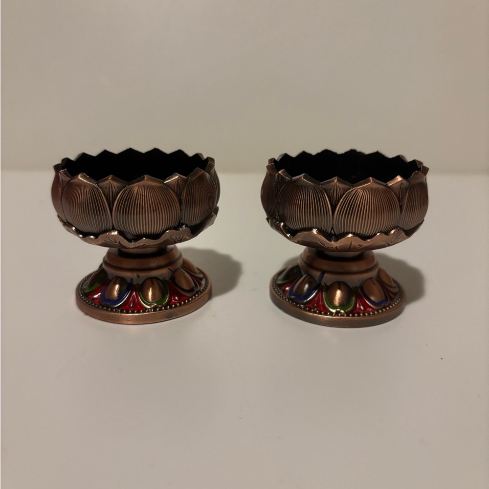Metal Lotus Votive / Tealight Holders (2 pieces)